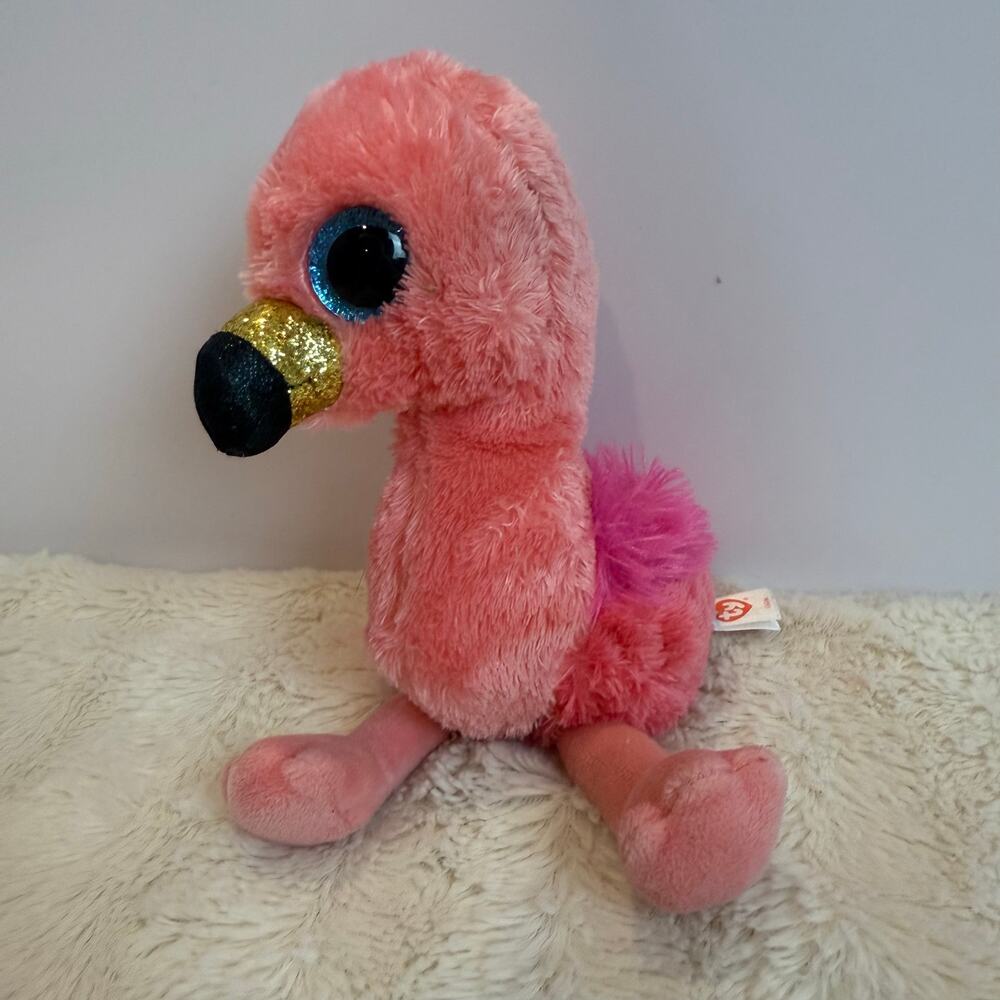 Ty TySilk Gilda Pink Flamingo Beanbag Plush Stuffed Animal Toy